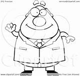 Businessman Chubby Boss Clipart Waving Cartoon Cory Thoman Outlined Coloring Vector 2021 sketch template