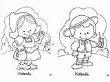 Holland Coloring Pages Holanda Outfit Vestuario sketch template
