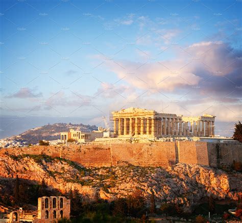 famous skyline  athens greece featuring athens greece  acropolis architecture stock