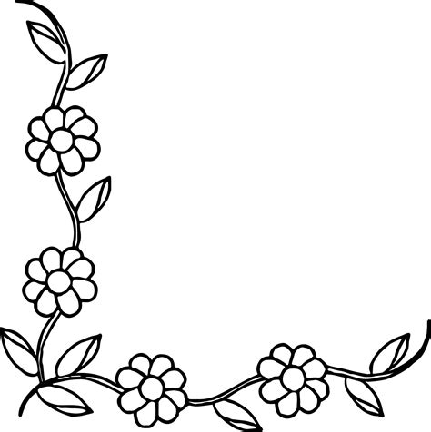 coloring pages borders nice flower border page wecoloringpage