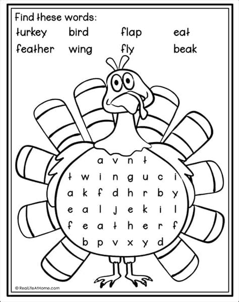 easy thanksgiving word search  printables  kids