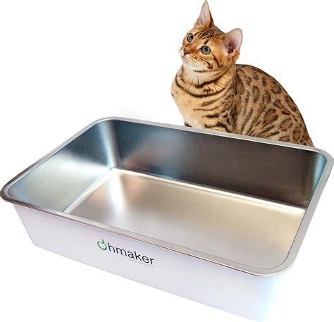ohmakers ohmbox stainless steel cat litter box extra large