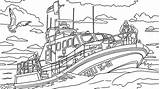 Rnli Sheets Lifeboat Drawing Line Colouring Activity Posters Tamar Ages sketch template