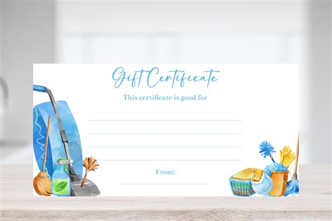 editable house cleaning gift certificate template printable chores