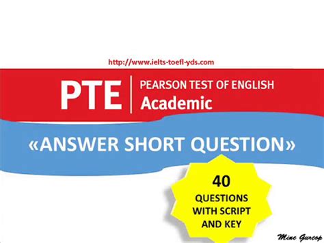 pte answer short question  questions  key  scripts youtube