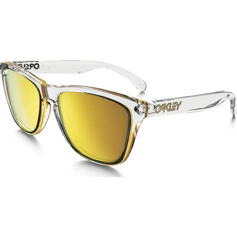 oakley lifestyle frogskins clear sunglasses 24k gold iridium oo9013 a4
