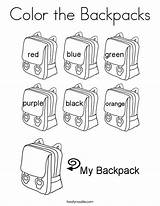 Coloring Backpacks Color Twistynoodle Noodle Built California Usa Print sketch template