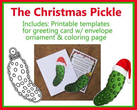 printable  christmas pickle legend coloring page ornament