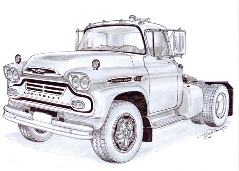 classic truck drawings