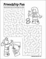 Girl Brownie Scout Maze Daisy Friendship Thinking Choose Board Cookies Activities Scouts Makingfriends sketch template