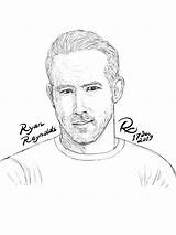 Ryan Reynolds sketch template