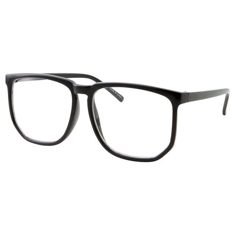 black frame non prescription glasses clear lens eyeglasses casual