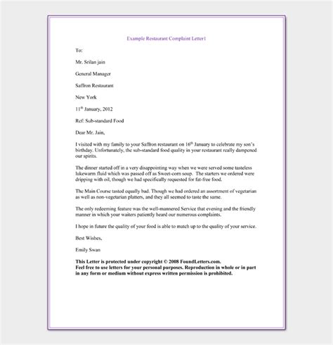 sample letter  complaint  university