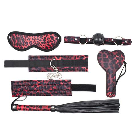 5 pcs set new bdsm sex bondage adult products leather set gag handcuffs
