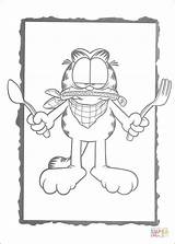 Garfield Coloring Pages Fork Knife Printable Colorare Supercoloring Book Print sketch template