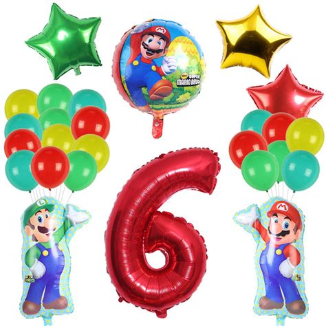 Buy Palegg Super Mario Bros Balloons Mario Birthday Party Supplies 6th