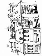 Huizen Stad Kleurplaat Kleurplaten Colouring Kleur Leukekleurplaten Coloringpage sketch template