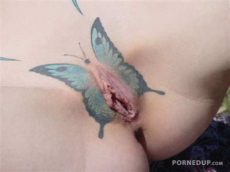 closeup of butterfly tattoo pussy porned up