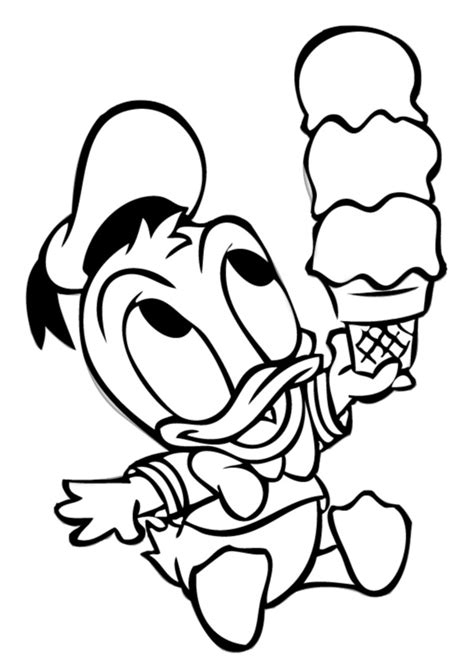 baby donald duck  scoops  ice cream disney coloring page color craft coloring home