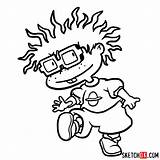 Chuckie Rugrats Draw Sketchok Drawing Easy Step Characters sketch template