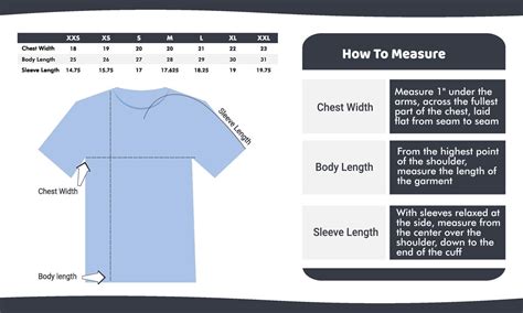 shirt size measurement guide template  vector art  vecteezy