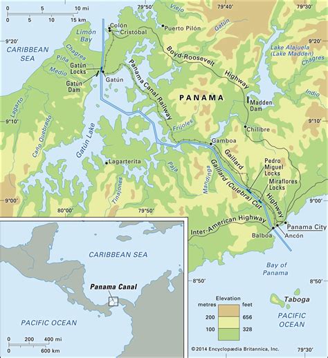 map panama canal share map