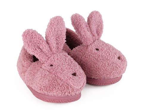kids pink bunny slippers rabbit house shoes  children