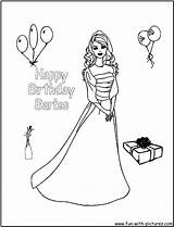 Barbie Coloring Birthday Pages Happy Printable Princess Cake Kids Color Print Pauper Colouring Barney Book Sheets Popular Fun Template Sketch sketch template