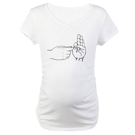 Finger Hole Naughty Hand Gesture Sign Language Women S Maternity T