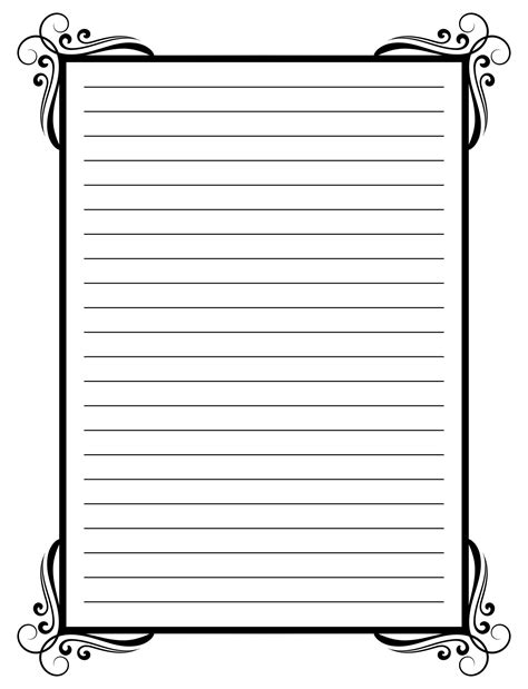 printable stationery paper  lines printable world holiday
