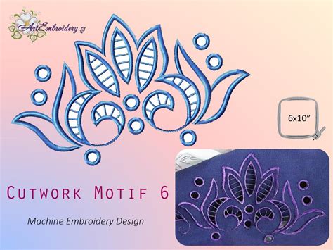 cutwork motif  cutwork machine embroidery design  hoop etsy