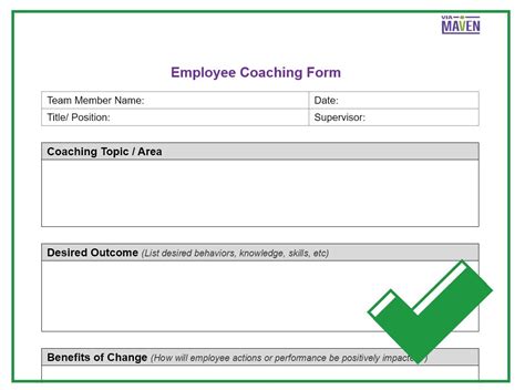 employee coaching template improve employee performance