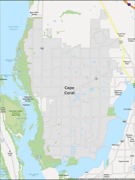 cape coral florida map gis geography