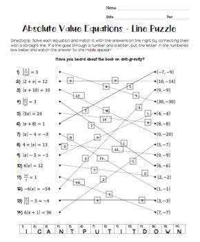 absolute  equations worksheet answers thekidsworksheet
