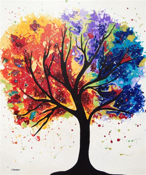 original fluid tree  life painting  painting  hjm art gallery