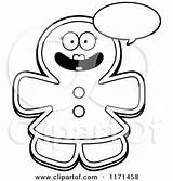 Mascot Gingerbread Talking Woman Happy Clipart Cartoon Thoman Cory Outlined Coloring Vector 2021 sketch template