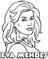 Eva Mendes Coloring Actress Pages sketch template