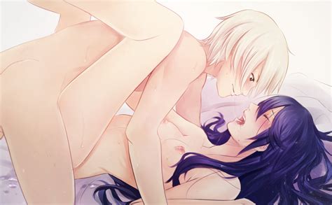 Rule 34 Ass Blue Hair Blush Breasts Brown Eyes Closed Eyes Couple