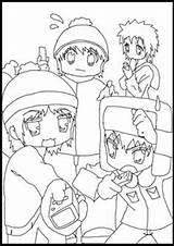 South Park Coloring Kids Pages Anime sketch template