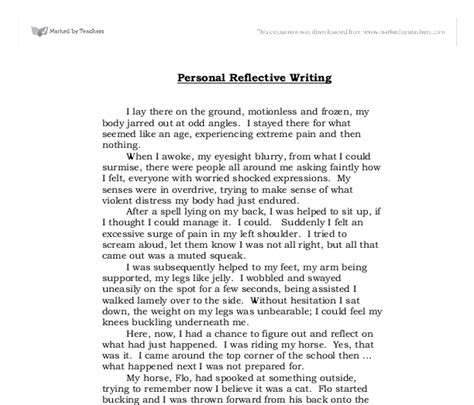 reflection essay template business