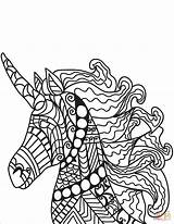 Unicorn Coloring Zentangle Pages Printable Horses Original Kids Categories sketch template