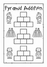 Addition Pyramids Math Blank Worksheets Pyramid Teacherspayteachers sketch template