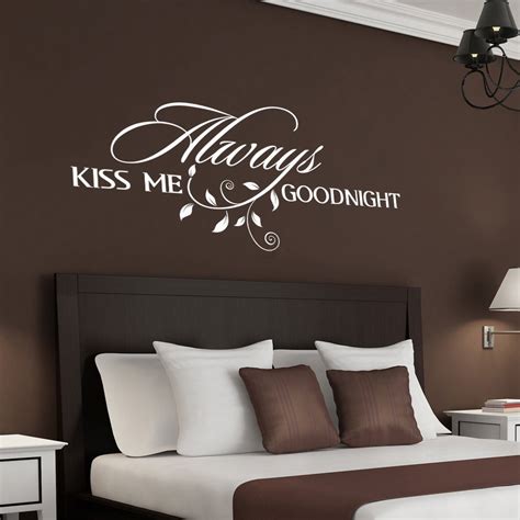 Always Kiss Me Goodnight Wall Decal Bedroom Decor For