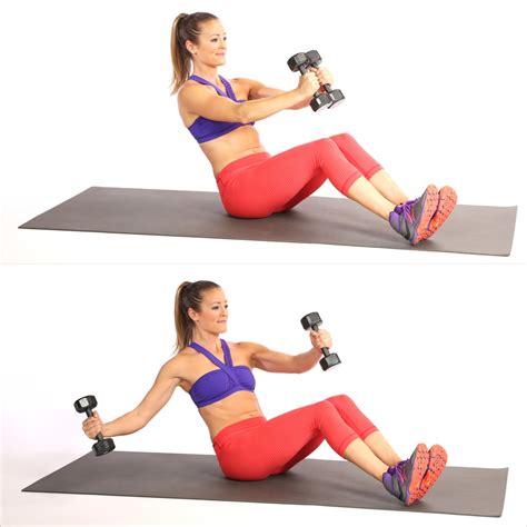 circuit three v sit with single arm chest fly bikini workout with