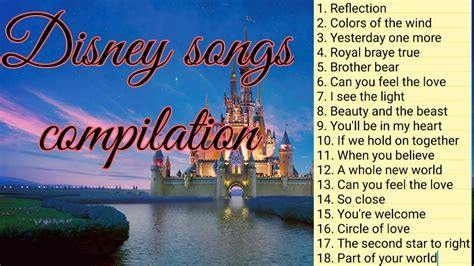 disney songs compilation youtube