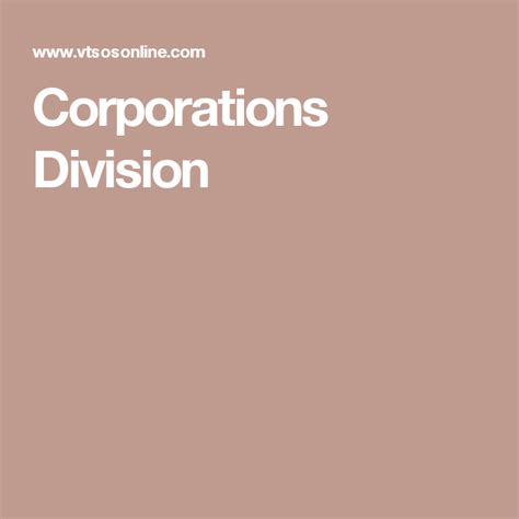 corporations division corporate division