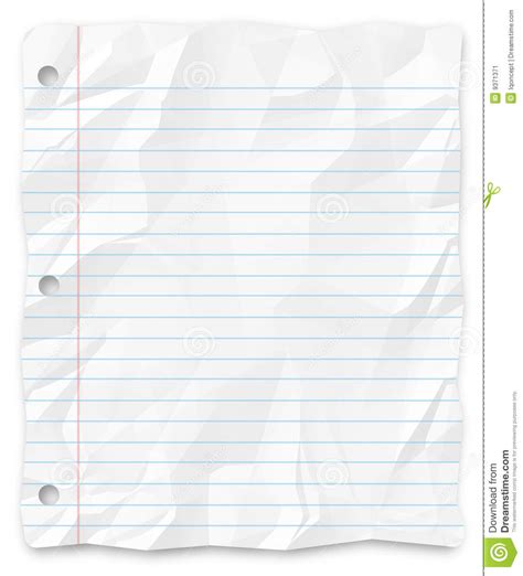 student writing paper lined  hole punched stock image image