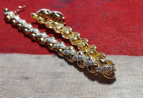 vintage gold   sterling china bracelet etsy