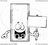 Ruler Coloring Happy Clipart Mascot Holding Sign Pages Cartoon Outlined Vector Thoman Cory Regarding Notes sketch template