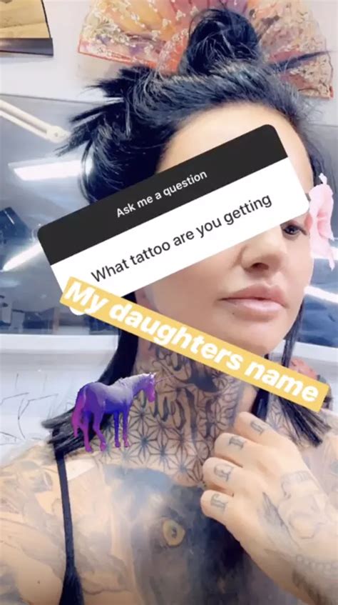 jemma lucy teases daughter s name as she has it tattooed onto her face